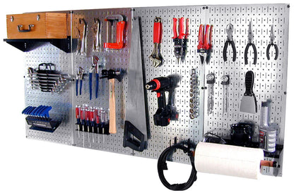 Pro-Grade Pegboard Organizer Kit - Galvanized Pegboard with Accessories