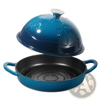 5 Qt Enameled Cast Iron Dutch Oven with Palm Design