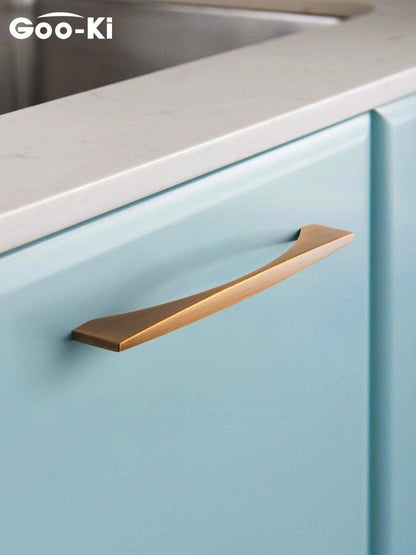 6PCS Set Nordic Modern Glam Brushed Bronze Drawer Knobs Kitchen Door Handles Cupboard Door Handle Cabinet Handles for Furniture Hardware  Brushed Brass Handle Modern Minimalist Cabinet Pull Drawer Handle Wardrobe Cabinet Hardware