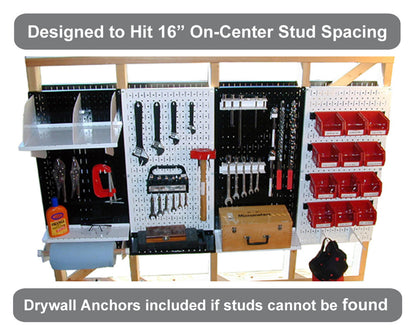 Pro-Grade Pegboard Organizer Kit - Galvanized Pegboard with Accessories