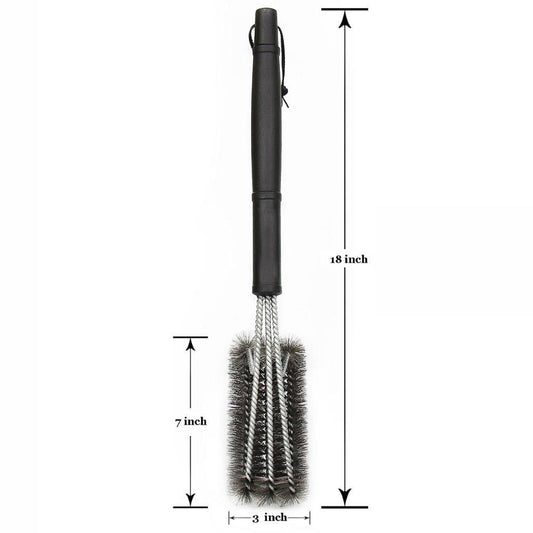 Grill Cleaning Brush BBQ Tool Grill Brush Stainless Steel Brushes Cleaning BBQ Accessories Best Cleaner Barbecue Stainless Steel Woven Wire Bristles Grill Brush Barbecue Grill Cleaner Safe Grill Cleaning Brush for Gas Charcoal Grilling