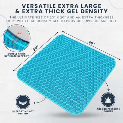 XL Gel Seat Cushion for Office Chair Car Truck Gaming Chairs